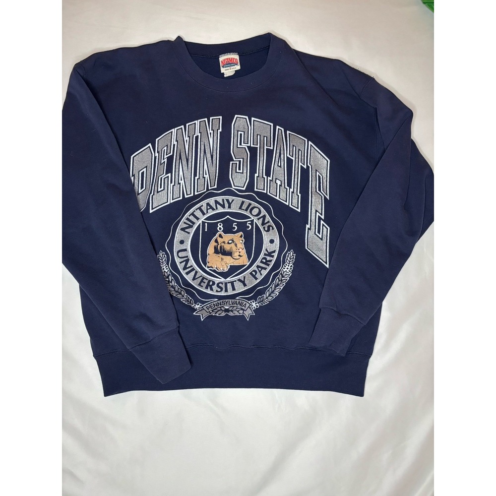 Vintage Nutmeg‎ Penn State Nittany Lions College Crewneck Navy Blue Men's XL USA